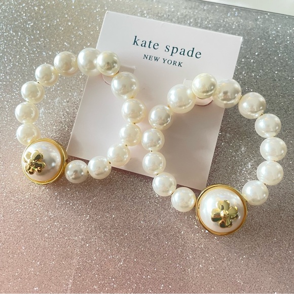 Kate Spade Gold and White Pearl Earrings NWT - Picture 4 of 7